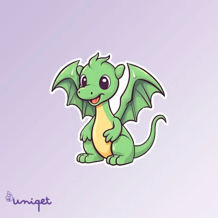 استیکر اژدهای کیوت خندان