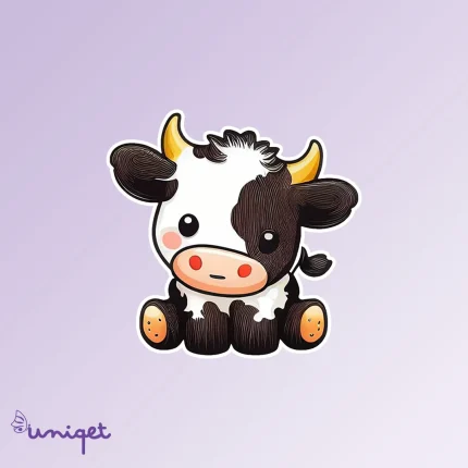 استیکر گاو شاخ دار