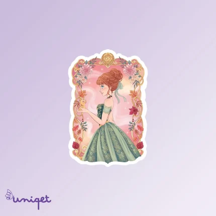 استیکر آنا با لباس سبز