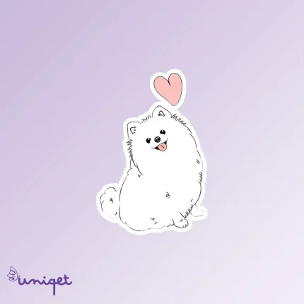 استیکر سگ سفید